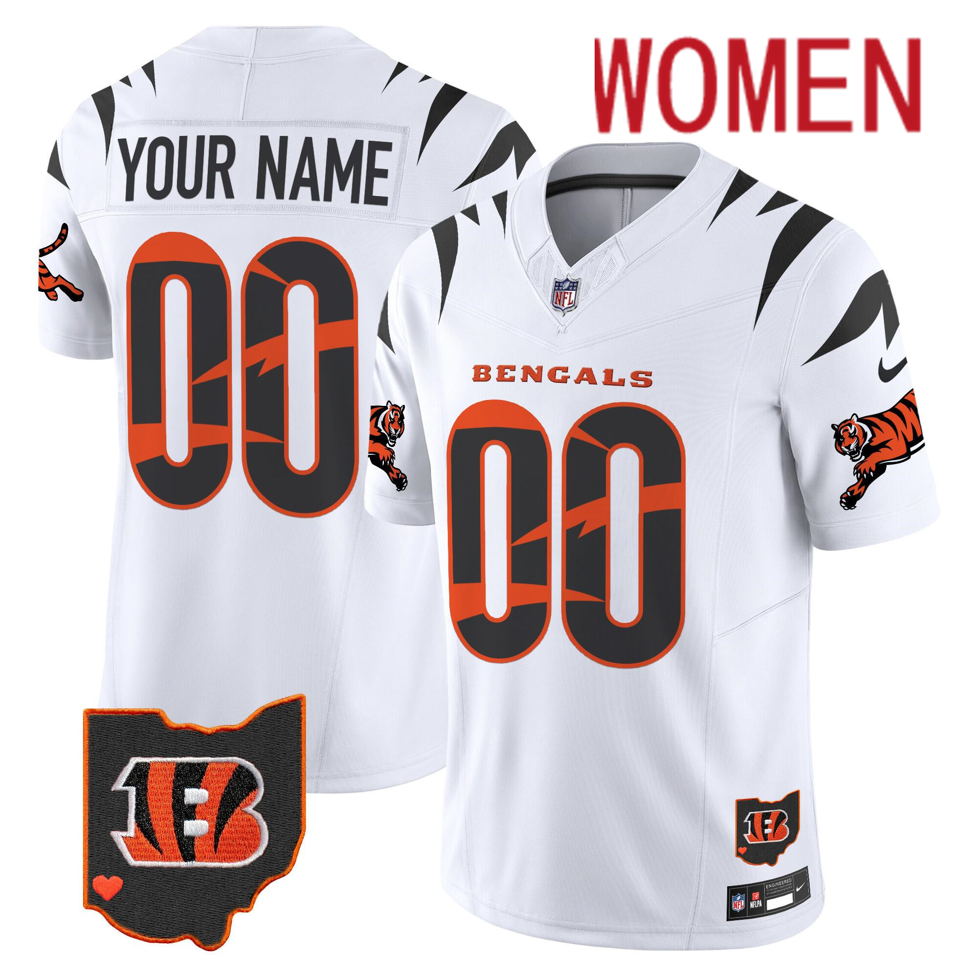 Women Custom Chicago Bears white 2024 Nike Limited NFL Jersey 